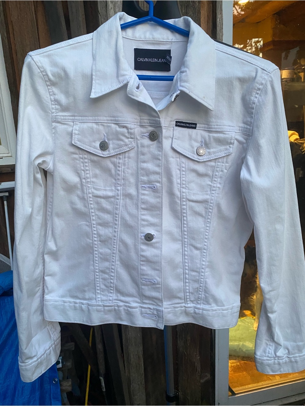 Calvin Klein Jeans White Women's Denim Trucker Jacket